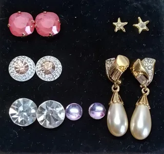 Pendientes mujer oro y rosa