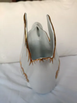 Figura Cisne Porcelana Dorada