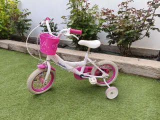 Bicicleta infantil 12 blanca y rosa