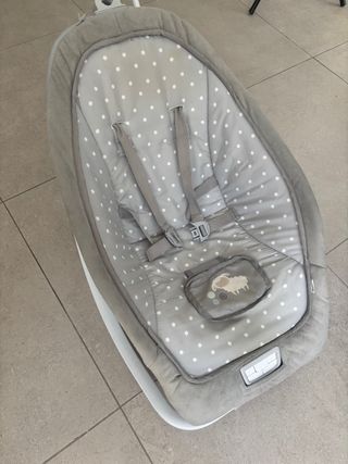 Hamaca bebé gris lunares blancos