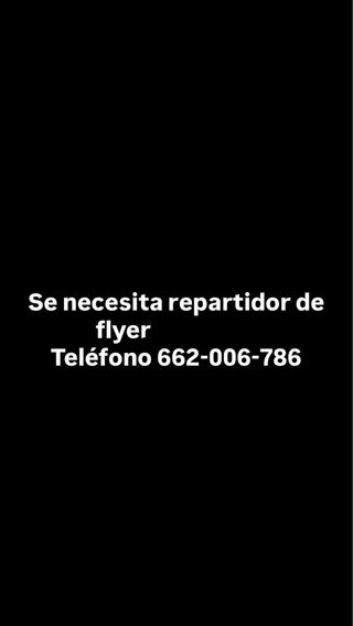 Se busca repartidor de flyers