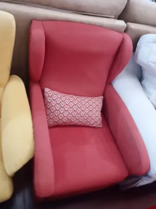 Sillón individual tela rojo