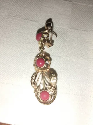 Pendientes Oro Coral Plata Chapada