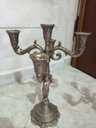 Coppia di Candelabri vintage in metallo
