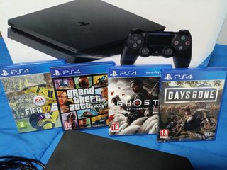 PS4 500GB + 4 Juegos + 2 Mandos. Lista para jugar