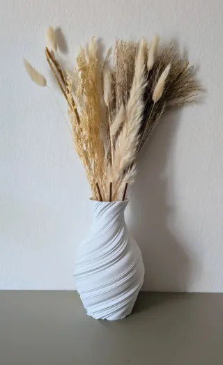 Vaso bianco design spiralato 18 cm