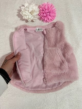 Chaleco pelo rosa bebé