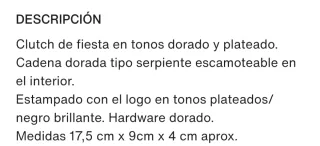 Bolso Clutch Fiesta Carolina Herrera gris/Dorado