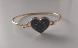 Pulsera Bimba y Lola Corazón Negro y Dorado