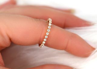 Anillo diamantes y plata 925 laminado oro 18k