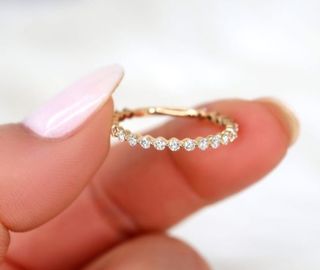 Anillo diamantes y plata 925 laminado oro 18k