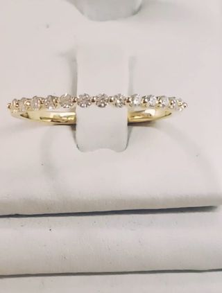 Anillo diamantes y plata 925 laminado oro 18k