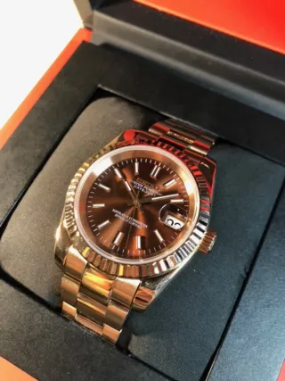 Reloj Seiko Mod - DateJust (Oro Rosa y  Chocolate)