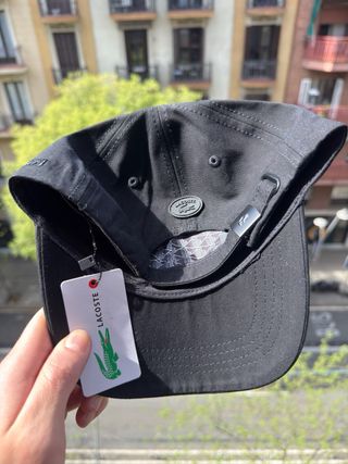 Gorra Lacoste Negra Ajustable Nueva