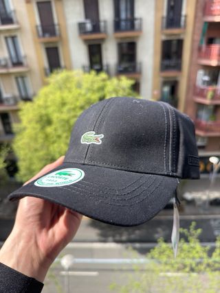 Gorra Lacoste Negra Ajustable Nueva