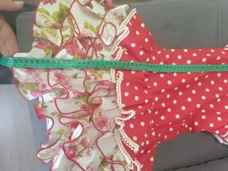 Traje Flamenca Corto Lunares y Flores