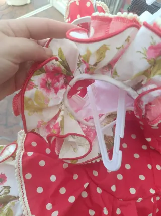 Traje Flamenca Corto Lunares y Flores