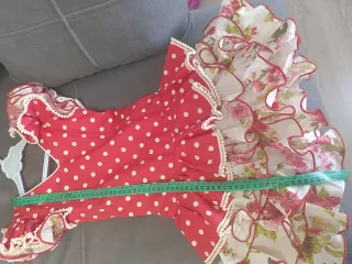 Traje Flamenca Corto Lunares y Flores