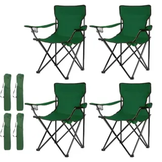 Pack 4 Sillas Plegables Camping + Bolsa