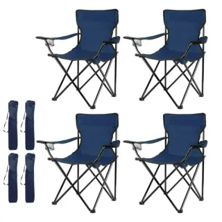 Pack 4 Sillas Plegables Camping + Bolsa