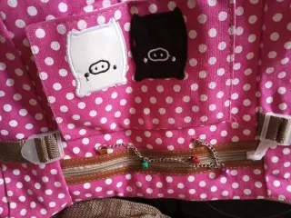 Bolso rosa lunares blanco