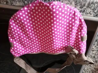Bolso rosa lunares blanco