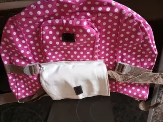Bolso rosa lunares blanco