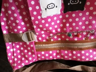 Bolso rosa lunares blanco