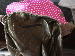 Bolso rosa lunares blanco