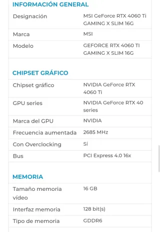 MSI RTX 4060 Ti 16gb Gaming X Slim  DLSS3