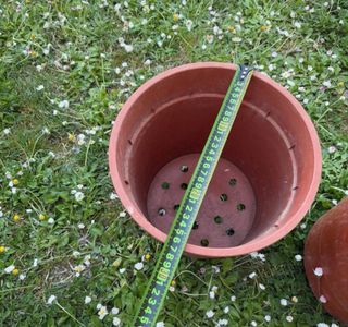 Set 2 vasi plastica marrone