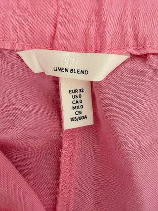Pantalón lino rosa verano wide leg