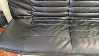 Sofá Cama Negro Piel Sintética