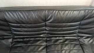 Sofá Cama Negro Piel Sintética