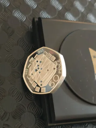 Moneda 50p "Piedfort" Plata 925 Proof 1992-1993