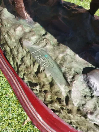 Gran Figura Bronce Jabali bronce firmafo Poblete