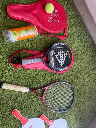 Conjunto palas pádel, tenis y voley playa