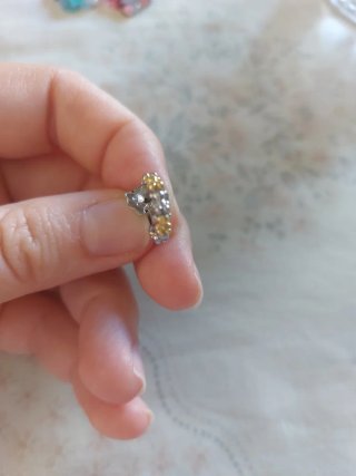 Aritos ositos acero dorado y plateado.