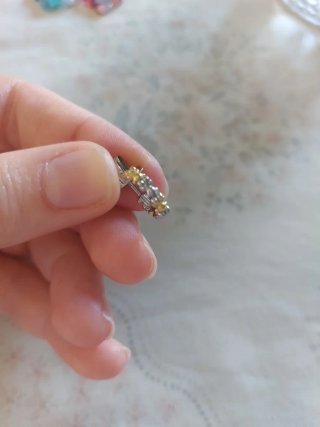 Aritos ositos acero dorado y plateado.