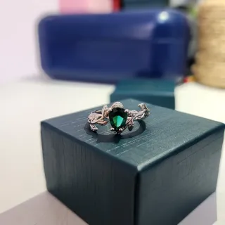 Anillo Plata 925 con Piedra Verde