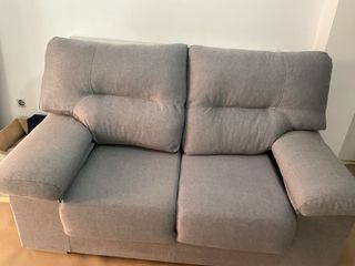 Sofá 2 plazas gris tela