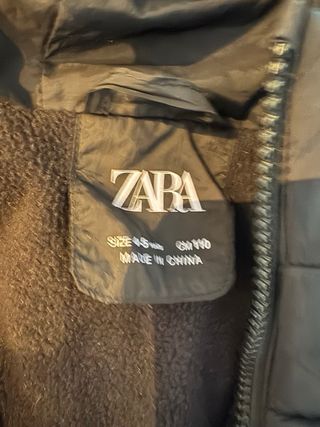 Abrigo Zara Niña Negro con Capucha 5-6 años (110)