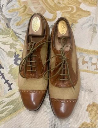 Zapatos Oxford de piel y lona
