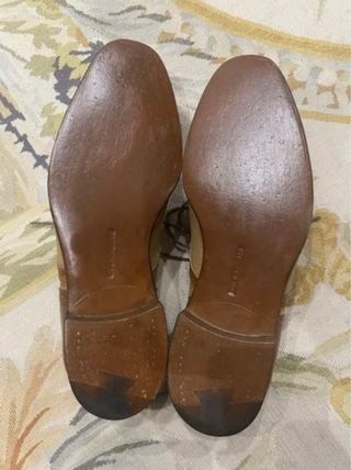 Zapatos Oxford de piel y lona
