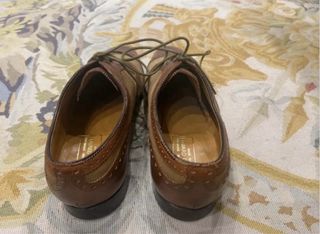 Zapatos Oxford de piel y lona