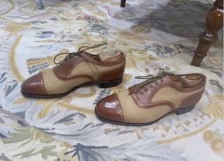 Zapatos Oxford de piel y lona