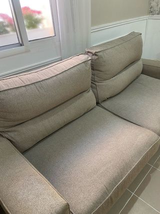 Sofá de 3 plazas en tela beige
