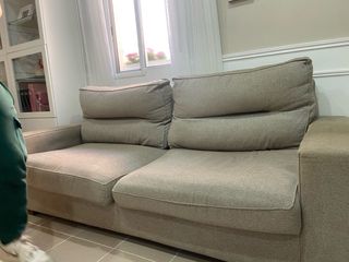 Sofá de 3 plazas en tela beige