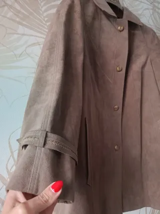 Giacca effetto suede beige/tortora