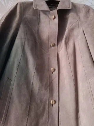 Giacca effetto suede beige/tortora